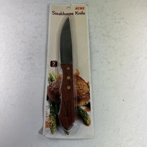 Acme Lancaster 5" Steak Knife Wood Handle Serrated Stainless Steel Blade NEW - Picture 1 of 5