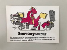 SAURUS GANG,SECRETARYSAURUS, BY CLIFF GALBRAITH, RARE AUTHENTIC 1989 POSTCARD