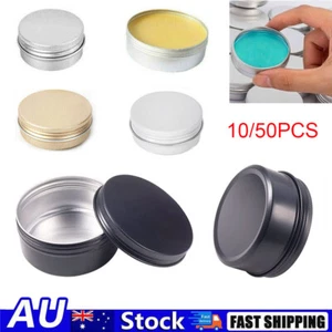 10/50Pcs Aluminum Round Tin Jar Metal Container Bottles Storage Pot Screw Lids - Picture 1 of 19