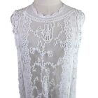 Cupshe Swim Cover Up Womens Size Medium White Embroidered Sheer Beach Pool Party