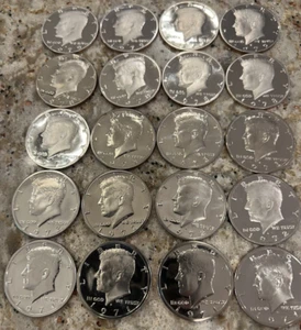 Lot of 20 Assorted Raw Kennedy Gem Proof Half Dollars🔥5 Dates/4Coins Each - Picture 1 of 12