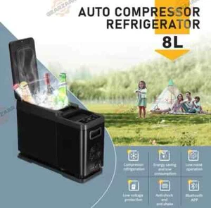 Portable 8L Car & Home Mini Fridge Cooler with Compressor – 12/24V & APP Control - Picture 1 of 7