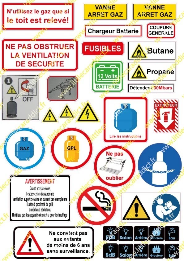 Planche A4 VASP pour fourgon aménagé, van life, camper, camping car, camp