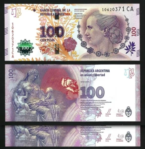 Argentina 100 Pesos Nd 2012 (2016), UNC, 2 Pcs PAIR, Comm, EVA, P-358c,Suffix CA - Picture 1 of 4
