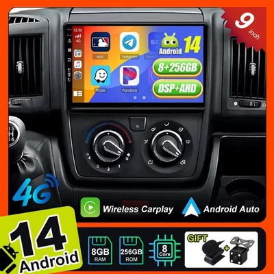 8GB+256GB Android14 Für Fiat Ducato 2006-2023 Autoradio Navi RDS CarPlay DAB+AHD - Bild 1 von 4