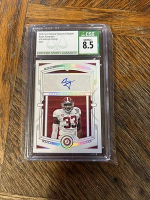 Anferner Jennings 2020 Panini National Treasures Rooke Auto Siler CSG 8.5 - Image 1 of 3