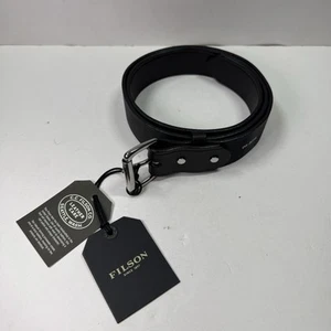 C.C. Filson schwarz 1 1/2" Trense Ledergürtel Edelstahl Rollschnalle Gr. 40 - Bild 1 von 6