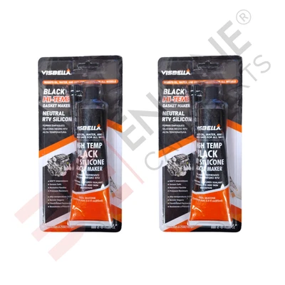 2 x RTV SILICONA JUNTA INSTANTÁNEA FABRICANTE NEGRO ALTA TEMPERATURA SELLADOR 85g Foto 1 de 4