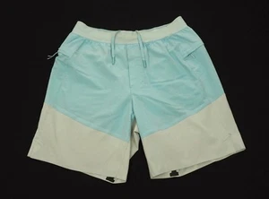 Lululemon T.H.E. Shorts Mens Medium Beige Blue Lined Training Performance Blend - Picture 1 of 5