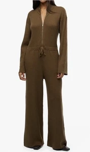 WeWoreWhat Relaxed Leisure Suit Knit Jumpsuit In Brown Sz M NWT We Wore What - Picture 1 of 8