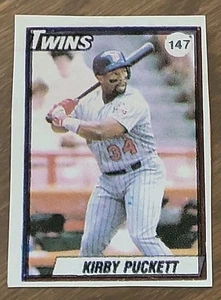 KIRBY PUCKETT 1990 Topps VENEZUELAN Sticker ROOKIE Grandes Ligas NEVER in Album - Picture 1 of 4