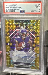 Jordan Addison Mosaic Gold Rookie Auto /10 Vikings PSA 9 - Picture 1 of 3