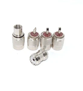 PL259 4 x UHF Coax Plugs 9mm for RG213 coax pack of 4 plus 1 pl258 coupler - Picture 1 of 4