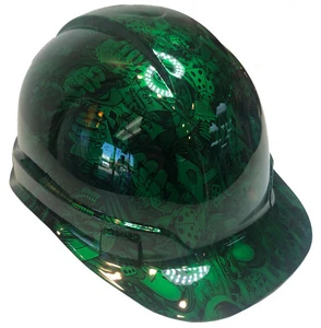 Custom Hydro Dipped Hard Hat Ridgeline Cap Style Kandy Green Gambler - Picture 1 of 4