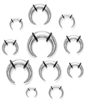 Expansor dilatador cónico Búfalo en forma de C de acero 16G-00G con juntas tóricas oreja y tabique Foto 1 de 3