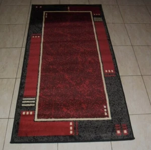 NEW MODERN RED FLOOR HALL HALLWAY RUNNER RUG 80X150CM - Picture 1 of 7
