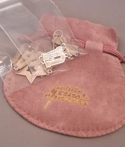 WHITE TRASH CHARMS  [ LUCKY &  LADY☆ ] EARRINGS .975 SILVER  VINTAGE with  POUCH - Picture 1 of 11