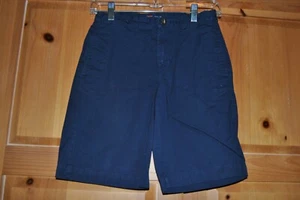 BOY'S CHAPS NAVY BLUE KHAKI CHINO STYLE FLAT FRONT SHORTS SIZE 10. 100% COTTON - Picture 1 of 4