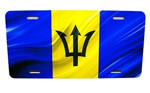 WAVING BARBADOS FLAG METAL CAR NOVELTYLICENSE PLATE AUTO TAG  - Picture 1 of 15