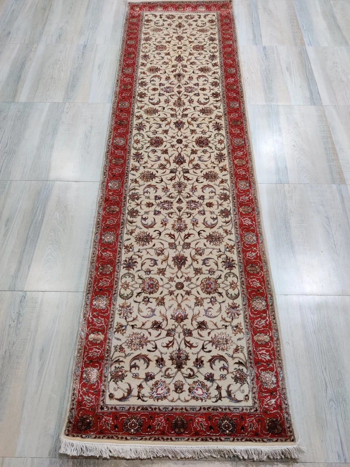 Alfombras de corredor de lana anudadas a mano orientales de 3 x 10 pies beige 80x200 80x300 cm Foto 1 de 4