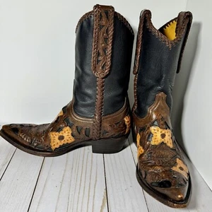 Old Gringo stivali western da cowboy cowgirl floreali Wyoming lavorati a mano taglia 7 1/2 B - Foto 1 di 11