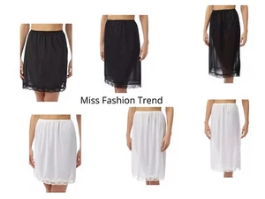 Ladies Marlon polyester Lace Waist Slip Underskirt 18'' 24'' 27'' Cling Resist - Picture 1 of 13