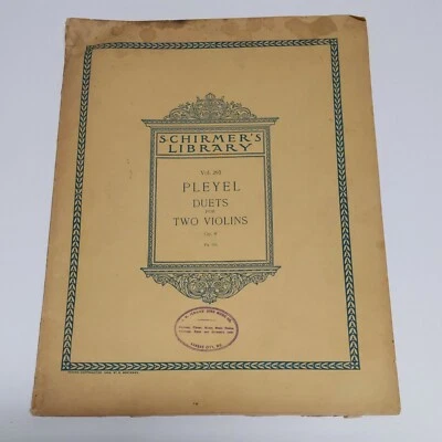 Antique 1908 Shirmers Library Pleyel Duets Two Violins Kansas City JW Jenkins Co - Image 1 of 4