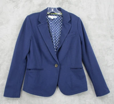 Boden Blazer 6 Career Classic Fitted Nautical Minimalist Retro Navy Blue Stretch - Image 1 of 4
