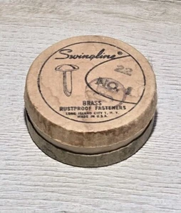 Swingline VINTAGE Brass Fasteners No. 4 Round Head Rustproof Made USA - Picture 1 of 6
