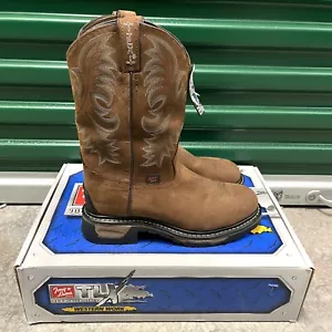 NEW Tony Lama Work Boots EH Steel Toe 8 D Leather Waterproof TW1019 Round Toe - Picture 1 of 10