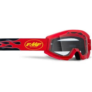 100% FMF VISION POWERCORE FLAME RED MX RACING MOTOCROSS YOUTH GOGGLES CLEAR LENS - Picture 1 of 1
