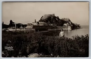 Citadel Corfu Greece Goat Ocean Vintage PostCard - C4 - Picture 1 of 2