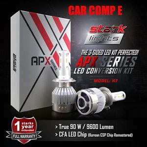 Stark APX 90W 9600LM LED 6000K White Bulbs Headlight High Beam Kit PAIR - H7 - Picture 1 of 7