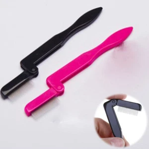 Mascara separator lash curl Foldable metal eyebrow brush tool eyelash comb - Picture 1 of 10