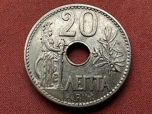 1912 Greece 20 Lepta Coin AU #N164 - Picture 1 of 3