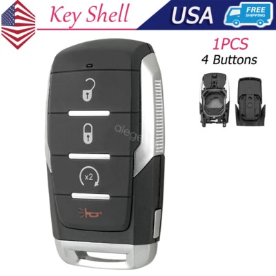 2019 2020 年 2021 道奇 Ram 1500 遥控钥匙链外壳 4 个按钮替换件 — 第 1/4 张图片