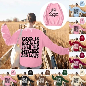 Women's Fashion Casual Long-sleeved Loose Printed Round Neck Pullover Hoodie - Picture 1 of 36