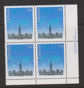 CANADA 1061 INTER-PARLIAMENTARY UNION CONFERENCE 1985 LL plate block MNH - Picture 1 of 1
