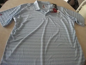 ANTIGUA Golf Desert Dry Polo NWT Mens  XXL  Blue Striped 100% Polyester Shirt - Picture 1 of 11