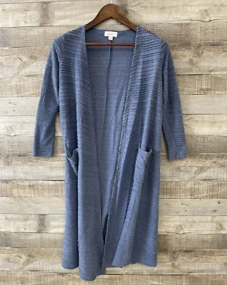 Cárdigan largo plumero delantero abierto LuLaRoe XS azul texturizado * LEER APILAMIENTO * Foto 1 de 4