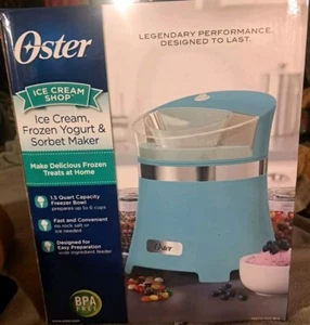 Oster Ice Cream, Frozen Yogurt & Sorbet Maker FRSTIC-GCO-BLU, 1.5 QT Blue#READ# - Picture 1 of 6