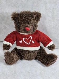 Dan Dee Collectors Choice 9 Inch Brown Bear Valentine Sweater Plush Preowned - Picture 1 of 11