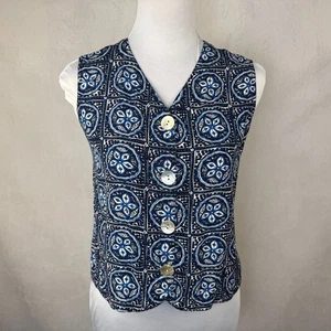 Sigrid Olsen Damen Crop Top Gr. S Button Down VNeck Ärmellos - Bild 1 von 8