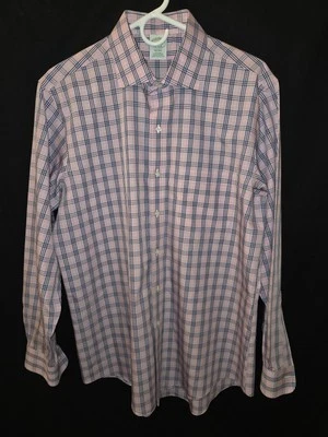 Brooks Brothers Button Up Shirt Men Large 16 1/2 x 34 Pink French Cuff  Milano - Image 1 of 4