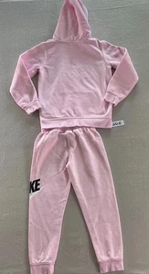 Nike Track Suit Set Girls Large Pink Pullover Hoodie Sweatshirt Jogger Pants - Picture 1 of 21