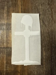 4x2 Military Helmet and Cross Permanent Vinyl Decal Sticker Car Truck SUV Window - Bild 1 von 1