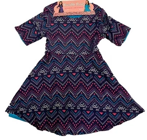 Sweet Heart Rose Girl's Reversible Dress Purple/Teal - Picture 1 of 3