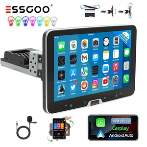 Autoradio 1 DIN 10" Carplay Android 14 4+64G Schermo Girevole GPS NAV FM - Foto 1 di 16