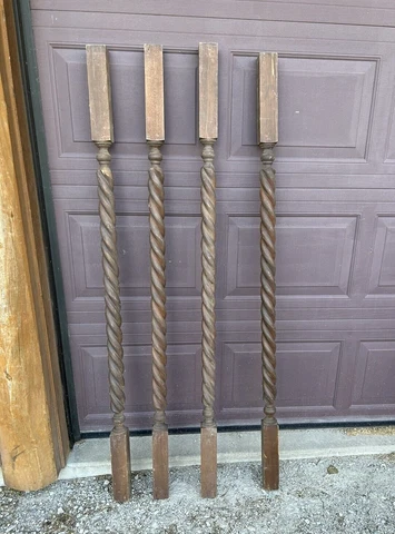 Vintage Wooden 4 Spiral Column Post Cover