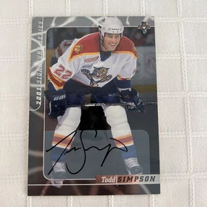 Todd Simpson Florida Panthers Signature Series Card Autograph LIGHT BLUE/SILVER - Picture 1 of 3